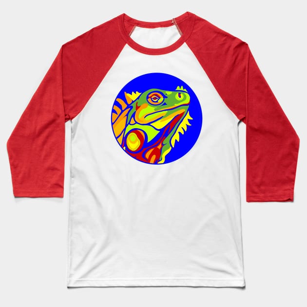 Magic Color Iguana - Dragon Lizard Baseball T-Shirt by Bits